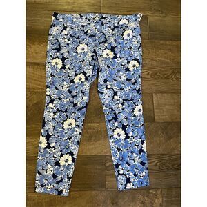 Old Navy Women's High-Waisted Pixie Ankle Pants‎ 2X Blue Floral Print